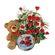 basket of red roses teddy bear and cookies. Auckland
